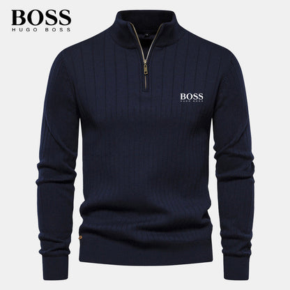 Boss Premium Pull à Col Zippé pour Homme