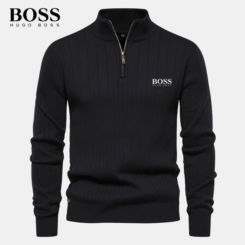 Boss Premium Pull à Col Zippé pour Homme