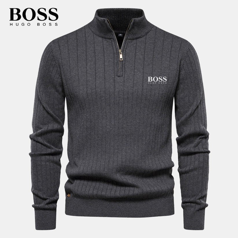 Boss Premium Pull à Col Zippé pour Homme