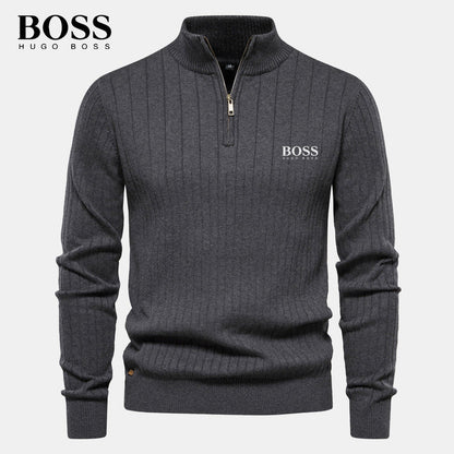 Boss Premium Pull à Col Zippé pour Homme