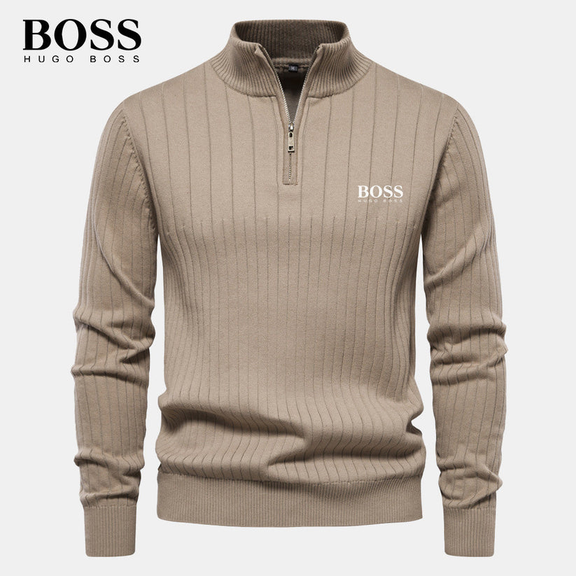 Boss Premium Pull à Col Zippé pour Homme