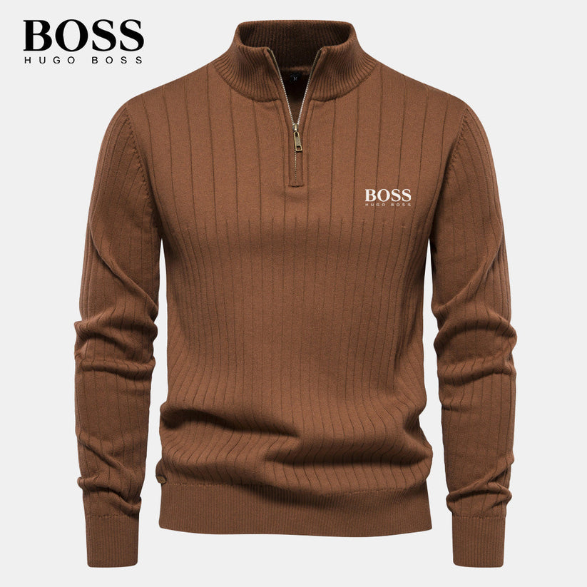 Boss Premium Pull à Col Zippé pour Homme