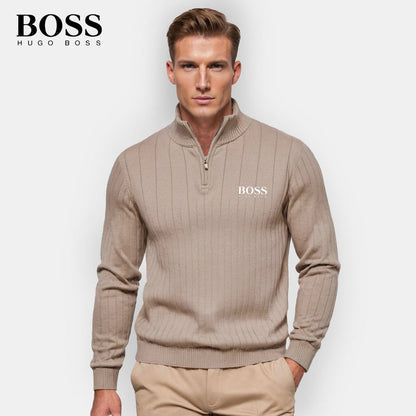 Boss Premium Pull à Col Zippé pour Homme