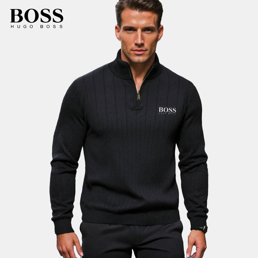 Boss Premium Pull à Col Zippé pour Homme