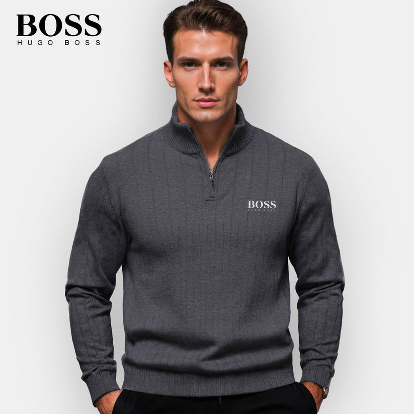 Boss Premium Pull à Col Zippé pour Homme